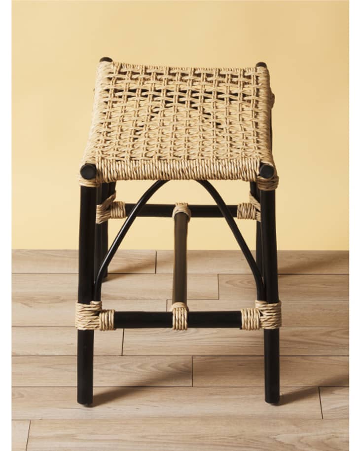 RATTAN WOVEN STOOL | NATURAL AND BLACK RATTAN main image 0